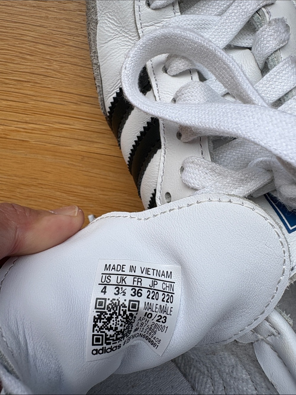 adidas White and Black Retro Trainer Sneakers - Picture 11 of 11